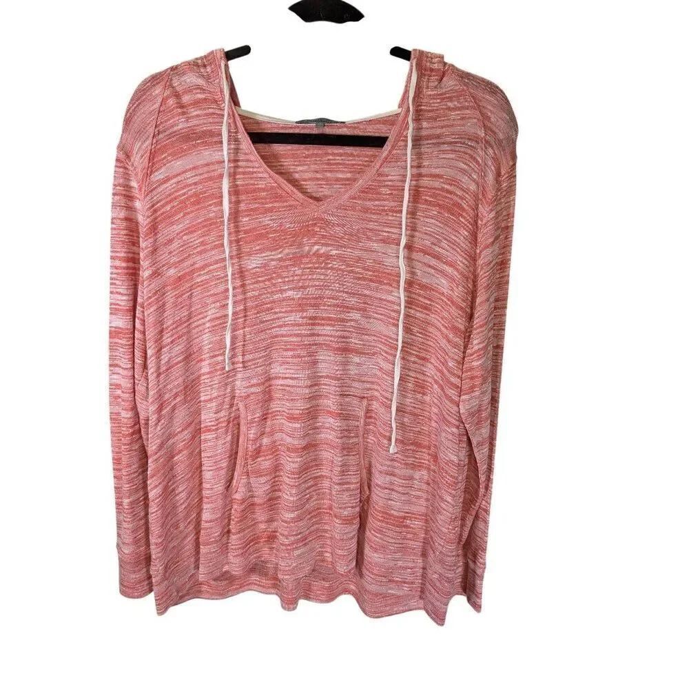 Retro-ology Red Stretch Pullover Hoodie Lightweight Sweater Women's Size 1X